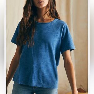 Faherty sunwashed crew tee indigo wash extra large new with tags blue